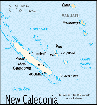 Map of New Caledonia Islands